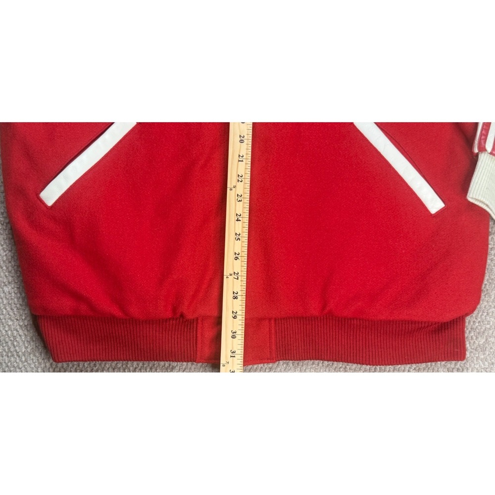 Adidas Vtg Rare NCAA Univ of Wisconsin Badgers Leather Varsity Jacket Size XL - Picture 4 of 7